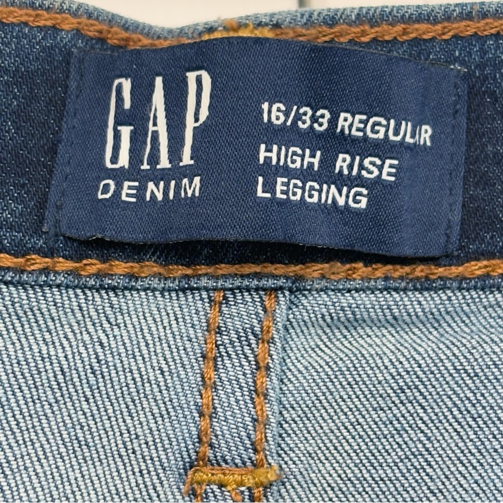 NWT Gap Dark Wash Indigo Denim High Rise Crop Legging Jeans 16 - Picture 4 of 16
